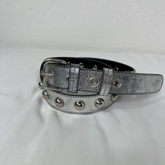 Moschino Cheap And Chic Metallic Silver Studded Waist Belt Size S-L?? One size?? - Picture 1 of 5